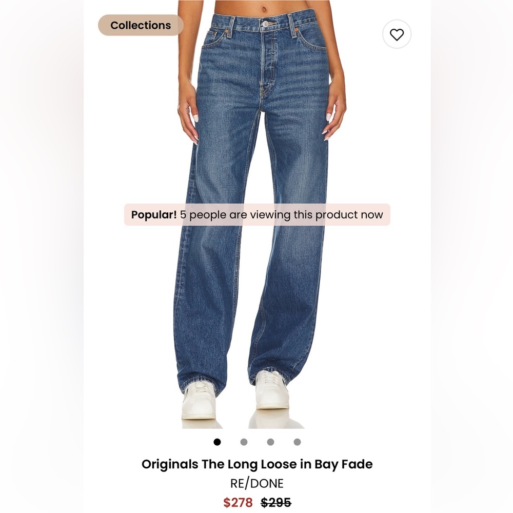 Re/done jeans - the originals the long loose in bay fade - size 25